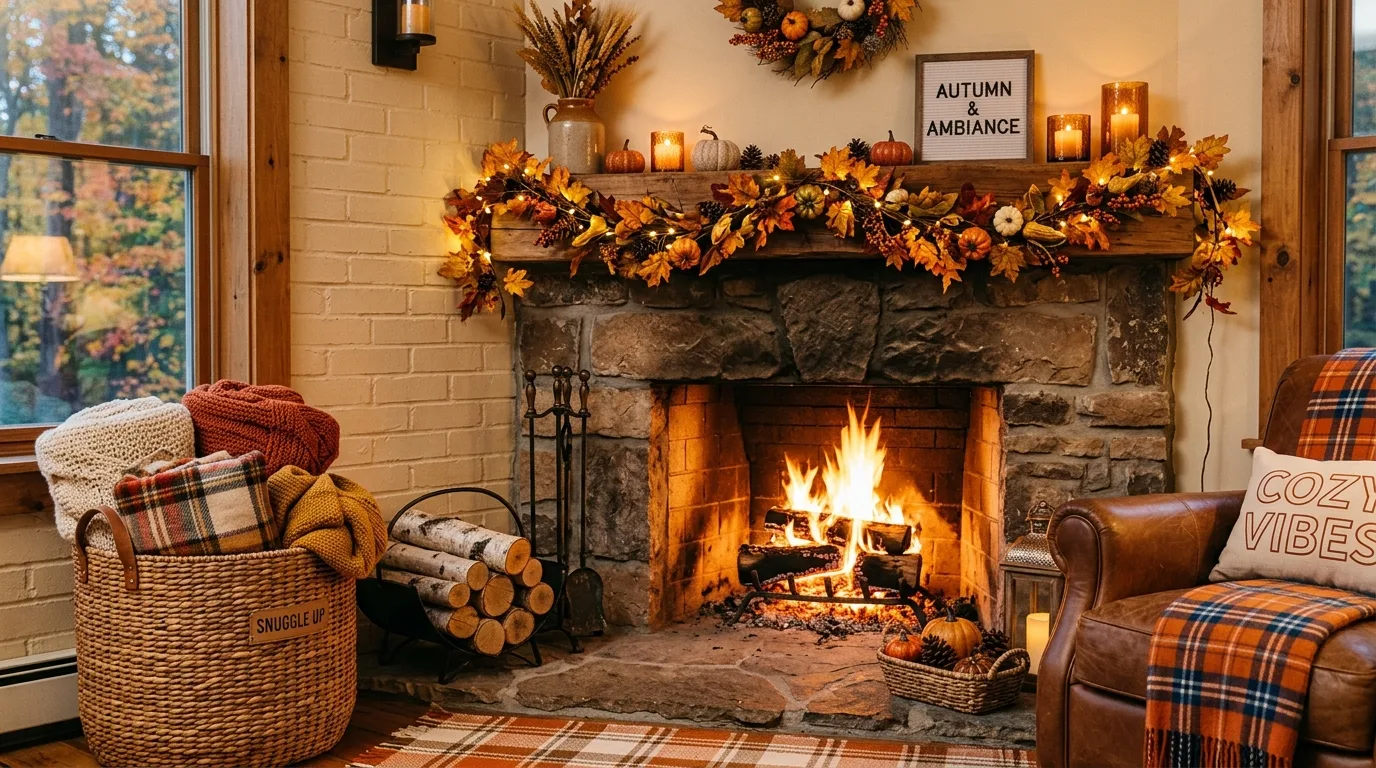 Keep shelves and mantels more carefully edited inspiration for an indoor fall home.
